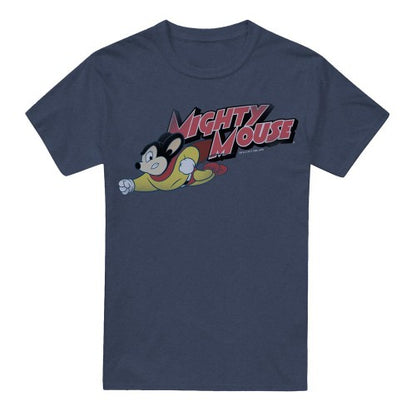 Front - Mighty Mouse Unisex Adult Mighty Retro T-Shirt