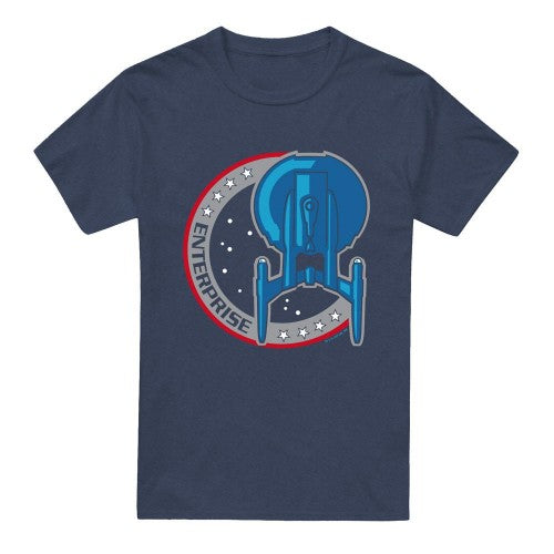 Front - Star Trek Unisex Adult Enterprise Patch T-Shirt