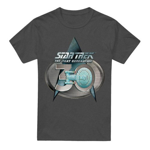 Front - Star Trek Unisex Adult The Next Generation 30 Logo T-Shirt