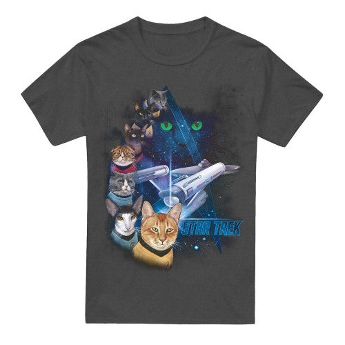 Front - Star Trek Unisex Adult Feline Galaxy T-Shirt