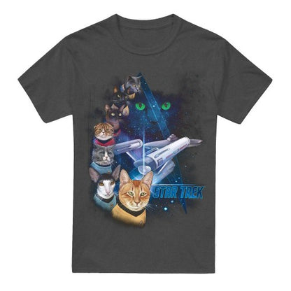 Front - Star Trek Unisex Adult Feline Galaxy T-Shirt