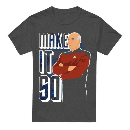 Front - Star Trek: The Next Generation Unisex Adult Make It So T-Shirt