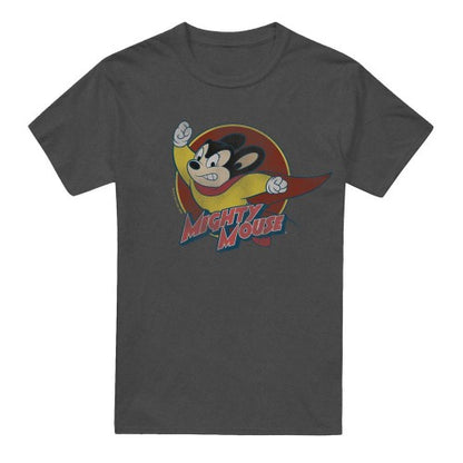 Front - Mighty Mouse Unisex Adult Circle T-Shirt