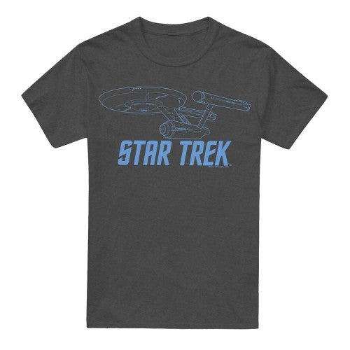 Front - Star Trek Unisex Adult Enterprise Outline T-Shirt