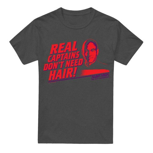 Front - Star Trek Unisex Adult Real Captain T-Shirt