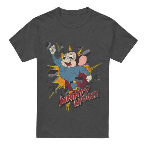 Front - Mighty Mouse Unisex Adult Break Through T-Shirt