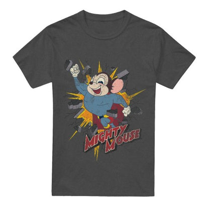 Front - Mighty Mouse Unisex Adult Break Through T-Shirt
