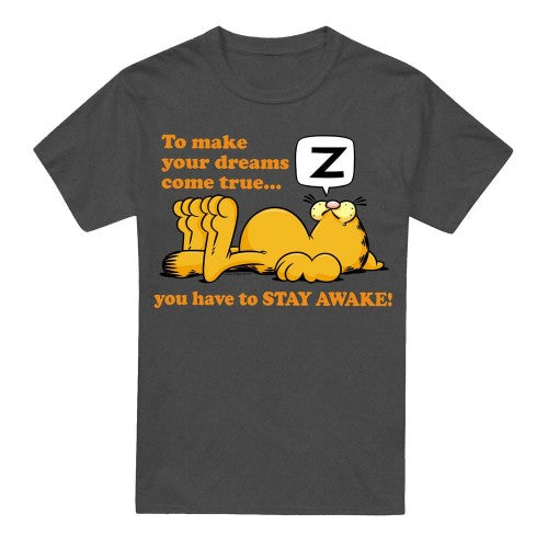 Front - Garfield Unisex Adult Stay Awake T-Shirt