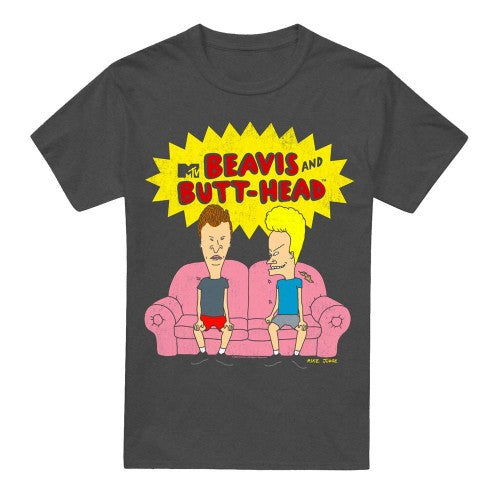 Front - Beavis & Butthead Unisex Adult Couch OG Logo T-Shirt