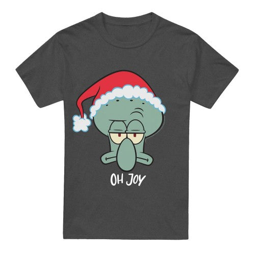 Front - SpongeBob SquarePants Unisex Adult Joy Squidward Christmas T-Shirt