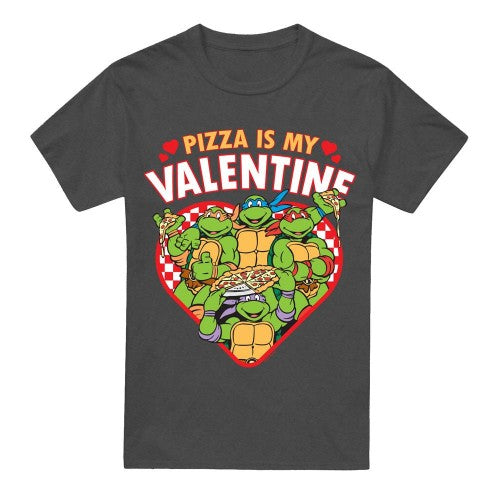 Front - Teenage Mutant Ninja Turtles Unisex Adult Pizza Is My Valentine T-Shirt