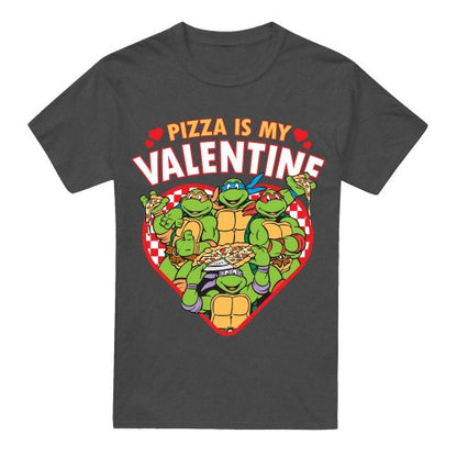 Front - Teenage Mutant Ninja Turtles Unisex Adult Pizza Is My Valentine T-Shirt