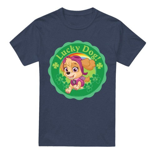 Front - Paw Patrol Unisex Adult Lucky Dog St Patricks Day T-Shirt