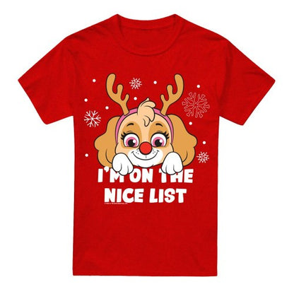 Front - Paw Patrol Unisex Adult Nice Christmas Skye T-Shirt