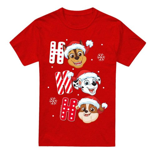 Front - Paw Patrol Unisex Adult Santa Hat Christmas T-Shirt
