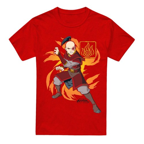 Front - Avatar: The Last Airbender Unisex Adult Flame Burst Zuko T-Shirt