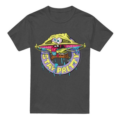 Front - SpongeBob SquarePants Unisex Adult Stay Pretty T-Shirt