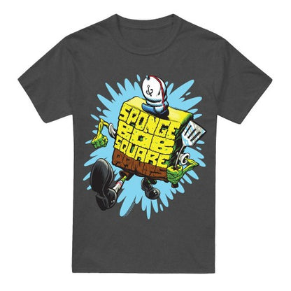 Front - SpongeBob SquarePants Unisex Adult Letter T-Shirt