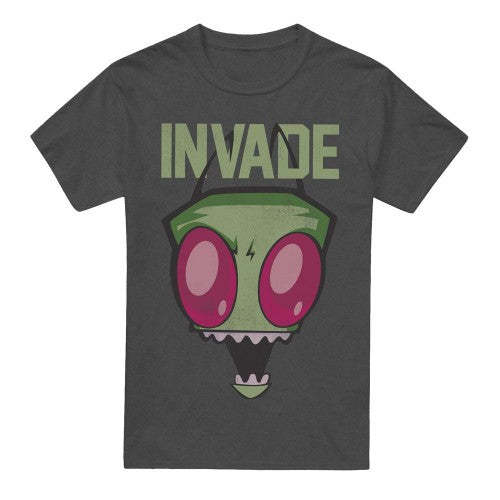 Front - Invader Zim Unisex Adult Invade T-Shirt