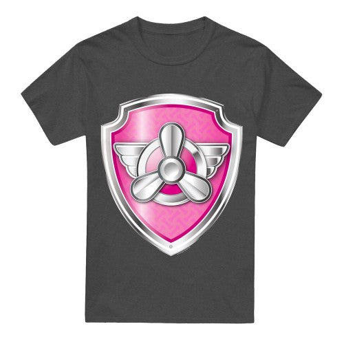 Front - Paw Patrol Unisex Adult Skye Badge T-Shirt