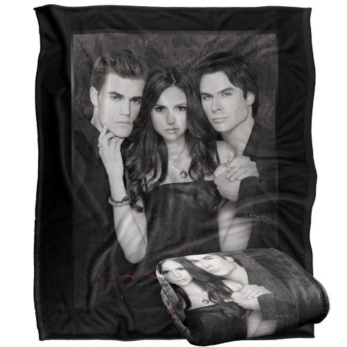Front - Vampire Diaries Black and White Blanket