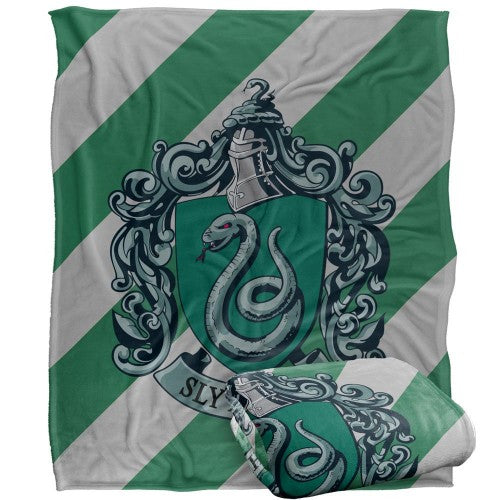 Front - Harry Potter Slytherin Striped Blanket