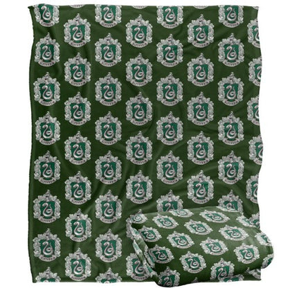 Front - Harry Potter Slytherin Repeat Print Blanket