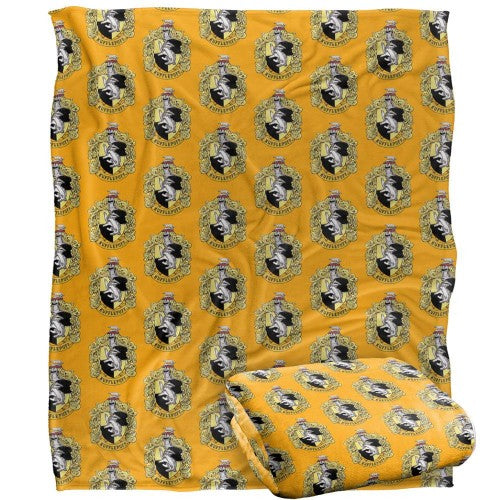 Front - Harry Potter Hufflepuff Repeat Print Blanket