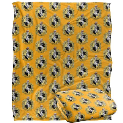 Front - Harry Potter Hufflepuff Repeat Print Blanket