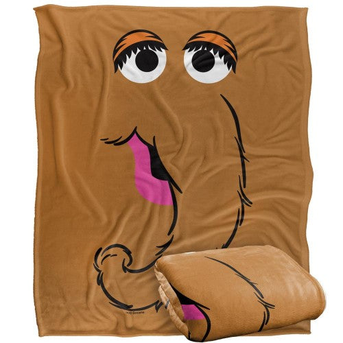 Front - Sesame Street Face Snuffleupagus Blanket