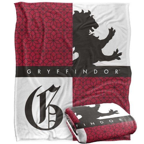 Front - Harry Potter Gryffindor Squares Blanket
