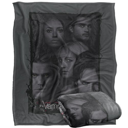 Front - Vampire Diaries Love Sucks Character Heads Blanket