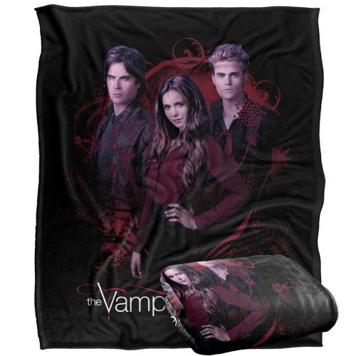 Front - Vampire Diaries Damon, Stefan, Elena Blanket