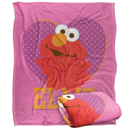 Front - Sesame Street Heart Elmo Blanket