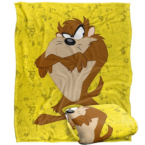 Front - Looney Tunes Character Collage Taz Blanket