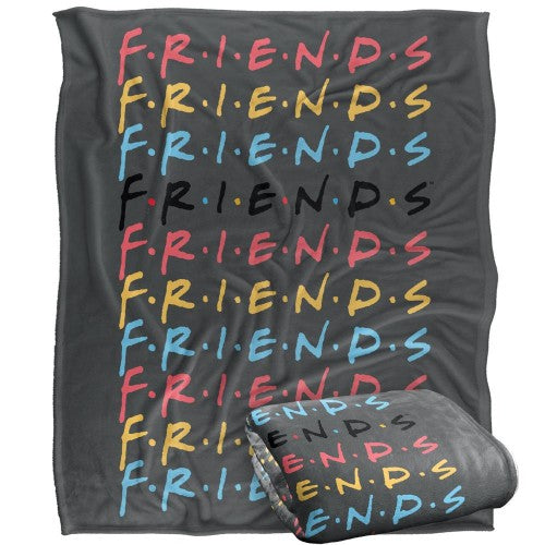 Front - Friends Stacked Logo Blanket