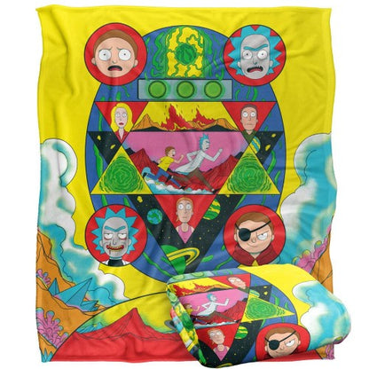 Front - Rick And Morty Abstract Blanket