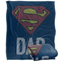 Front - Superman Dad Logo Blanket