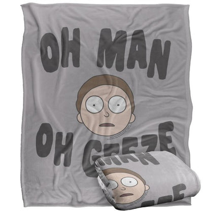 Front - Rick And Morty Oh Man Oh Geeze Blanket