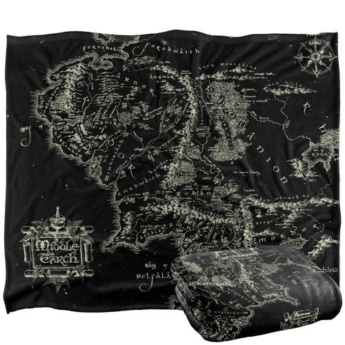 Front - Lord Of The Rings World Map Blanket