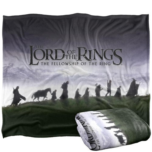 Front - Lord Of The Rings Fellowship Silhouette Blanket