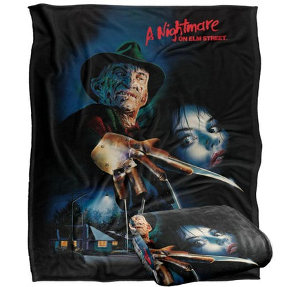 Front - Nightmare On Elm Street Poster Freddy Krueger Blanket