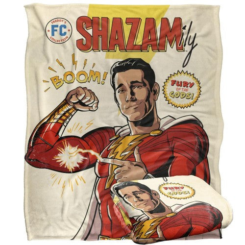 Front - Shazam Comic Blanket