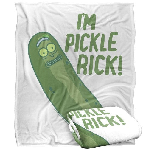 Front - Rick And Morty Pickle Rick Blanket