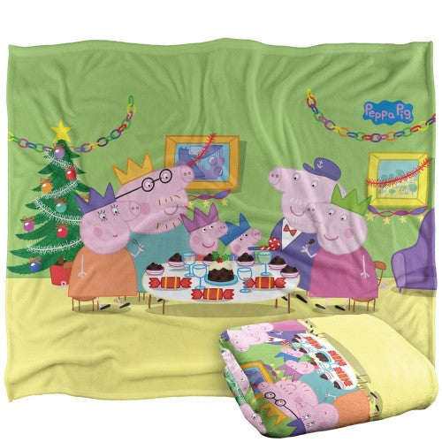 Front - Peppa Pig Peppa Pig Blanket,  Christmas Dinner Blanket