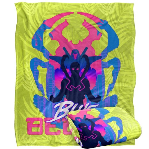 Front - Blue Beetle Silhouette Blanket