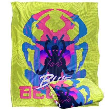 Front - Blue Beetle Silhouette Blanket