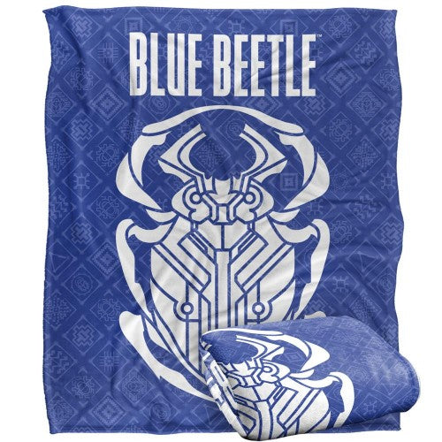 Front - Blue Beetle Repeat Print Blanket