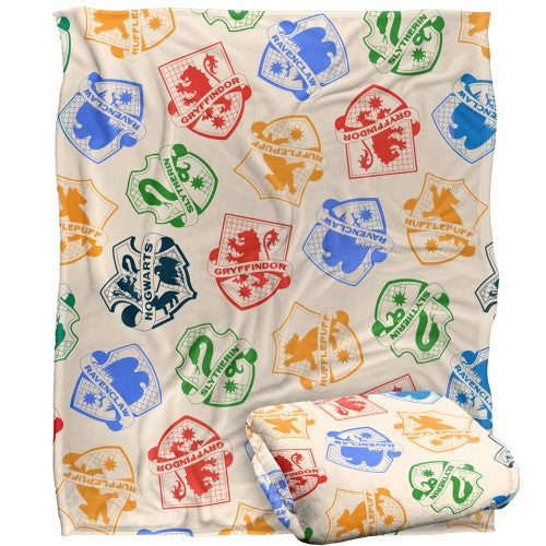 Front - Harry Potter House Crests Blanket