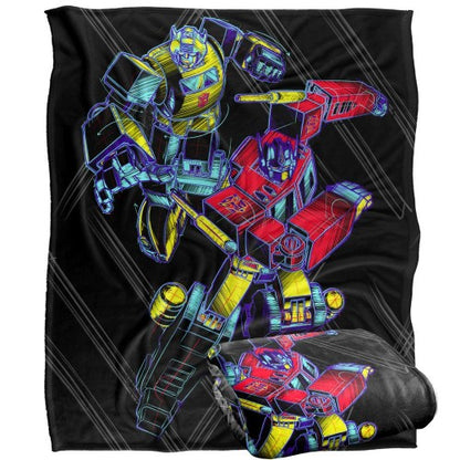 Front - Transformers Sketch Optimus Prime & Bumblebee Blanket